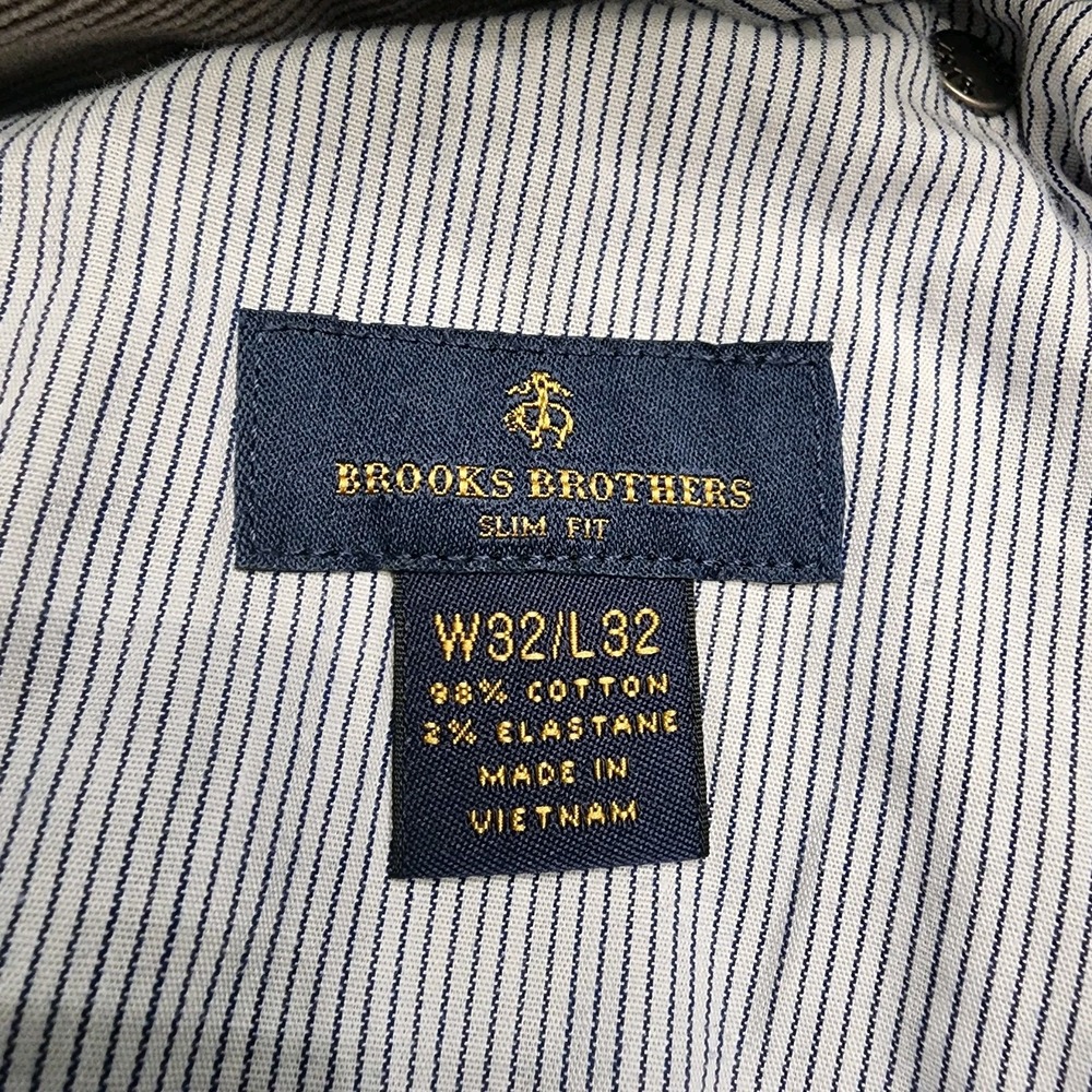 Brooks Brothers Gray Slim Fit Corduroy Cotton Stretch‎ Pants Men's Size 32x32 - Picture 7 of 9